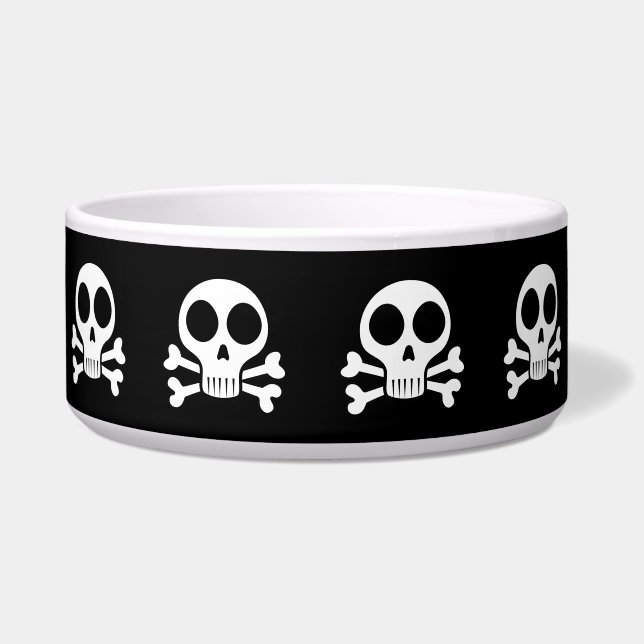 spooky skull on a black background bowl (Front)