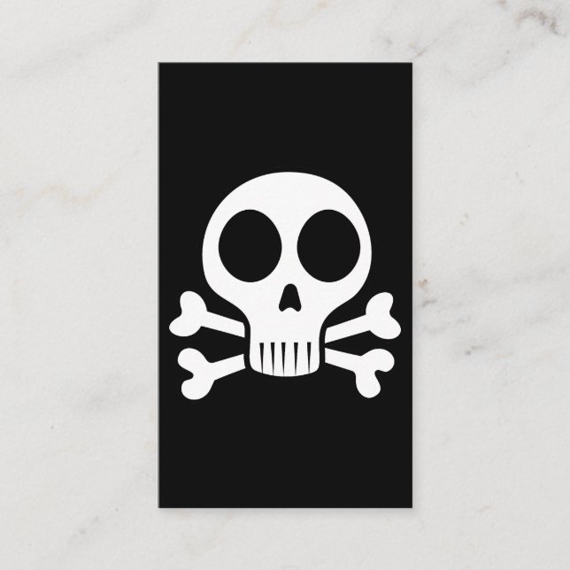 spooky skull on a black background business card (Front)