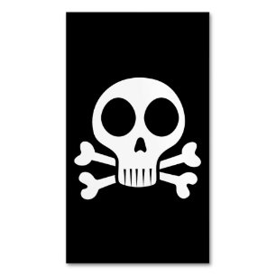 spooky skull on a black background business card magnet