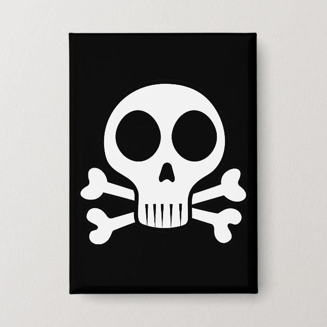 spooky skull on a black background button (Front)
