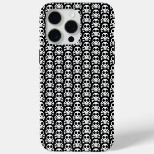 spooky skull on a black background iPhone 15 pro max case