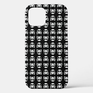 spooky skull on a black background iPhone 12 case