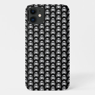 spooky skull on a black background iPhone 11 case
