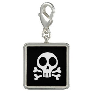spooky skull on a black background charm