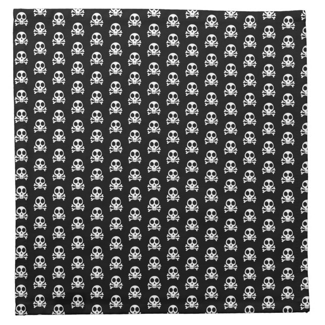 spooky skull on a black background cloth napkin (Front)