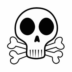 spooky skull on a black background cutout