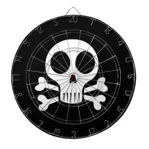 spooky skull on a black background dart board