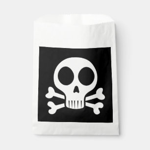spooky skull on a black background favor bag