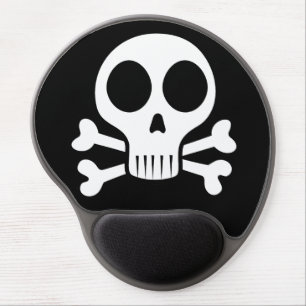 spooky skull on a black background gel mouse pad