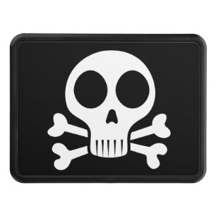spooky skull on a black background hitch cover