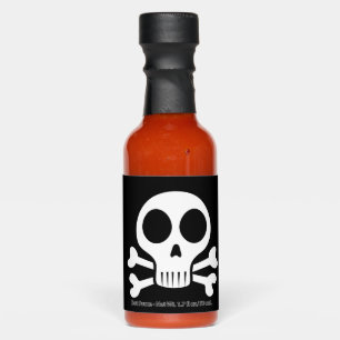 spooky skull on a black background hot sauces