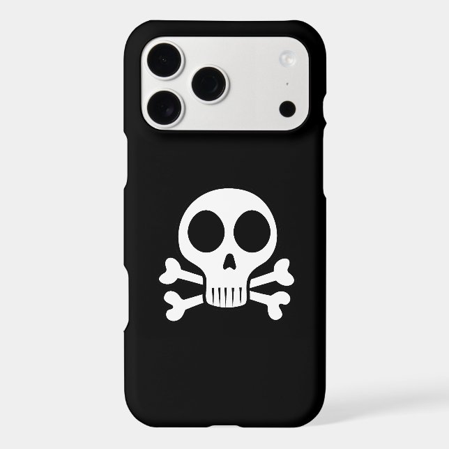 spooky skull on a black background iPhone case (Back)