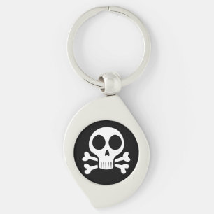 spooky skull on a black background keychain