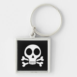 spooky skull on a black background keychain