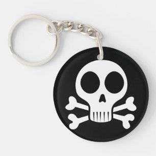 spooky skull on a black background keychain