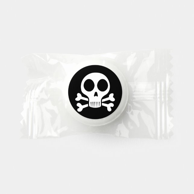 spooky skull on a black background life saver® mints (Front)