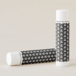 spooky skull on a black background lip balm