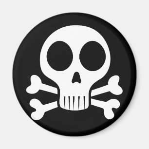 spooky skull on a black background magnet