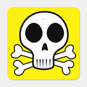 spooky skull on a black background metal sign