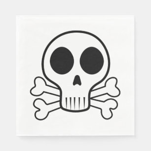 spooky skull on a black background napkins
