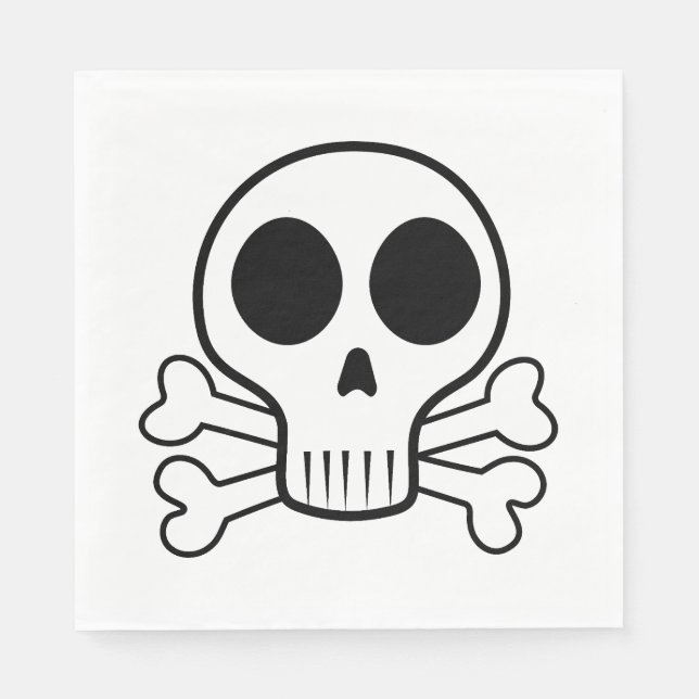 spooky skull on a black background napkins (Front)