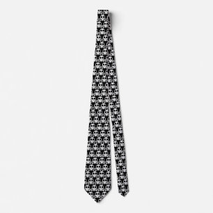 spooky skull on a black background neck tie