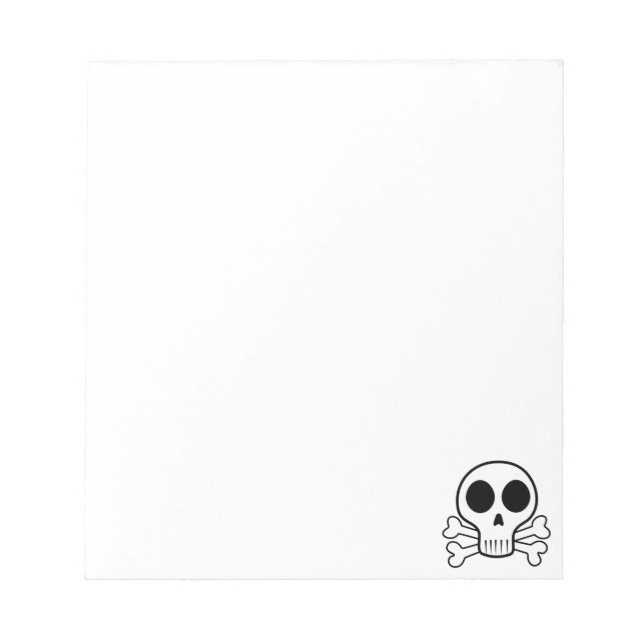 spooky skull on a black background notepad (Front)