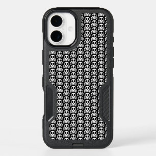 spooky skull on a black background iPhone 16 plus case