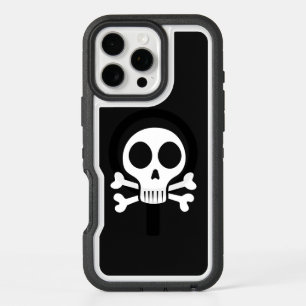 spooky skull on a black background iPhone 16 pro max case