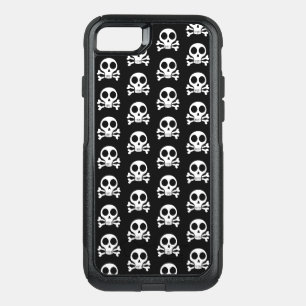 spooky skull on a black background OtterBox commuter iPhone SE/8/7 case