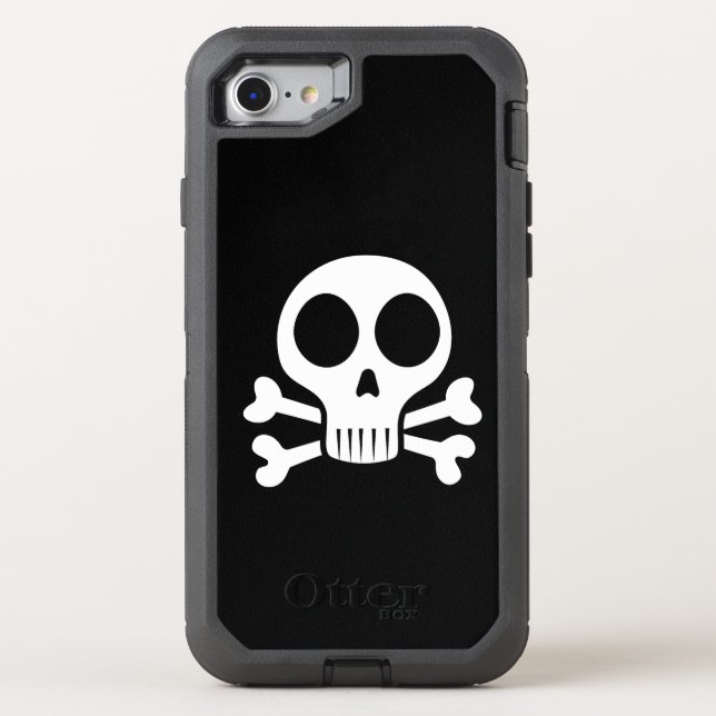 spooky skull on a black background otterbox iPhone case (Back)