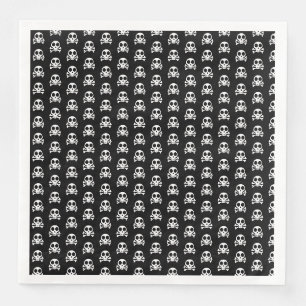 spooky skull on a black background paper dinner napkins