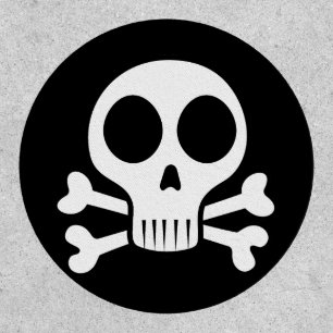 spooky skull on a black background patch