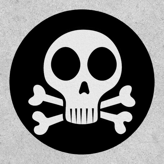 spooky skull on a black background patch (Front)
