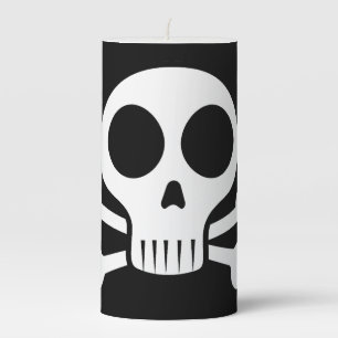spooky skull on a black background pillar candle
