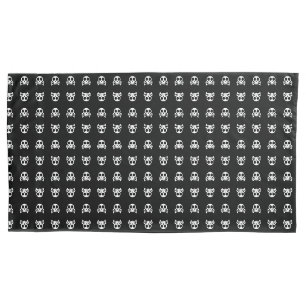 spooky skull on a black background pillow case