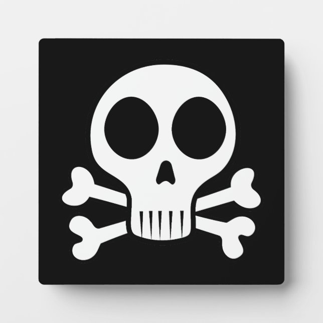 spooky skull on a black background plaque (Front)