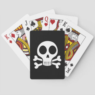 spooky skull on a black background poker cards