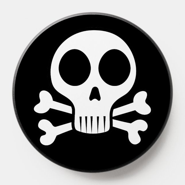 spooky skull on a black background PopSocket (Popsocket)