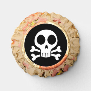 spooky skull on a black background reese's peanut butter cups