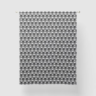 spooky skull on a black background sheer curtains