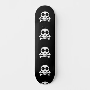 spooky skull on a black background skateboard