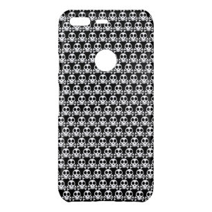 spooky skull on a black background uncommon google pixel case
