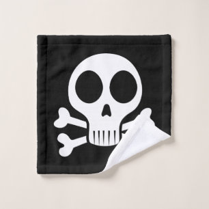 spooky skull on a black background wash cloth