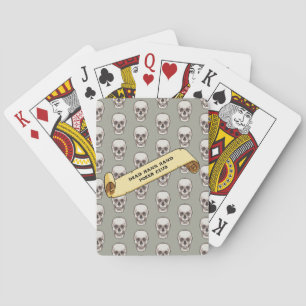 Spooky Skull Pattern Dead Man's Hand Poker Club Cards