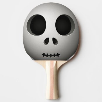 Spooky Skull Ping-pong Paddle by BostonRookie at Zazzle