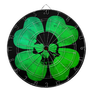 Spooky skull shamrock dartboard