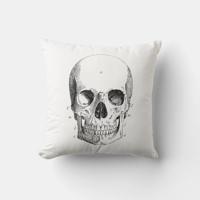 Spooky Skull Throw Pillow (Front)