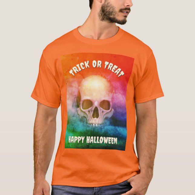 Spooky skull. Trick or Treat. Halloween T-Shirt (Front)