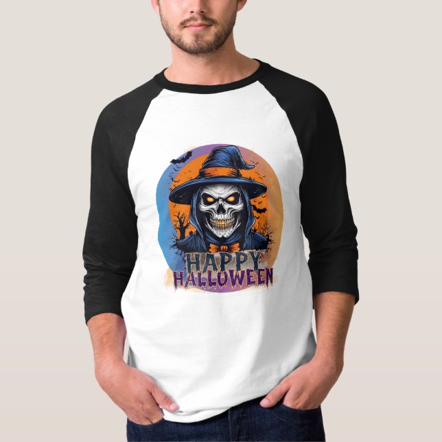 Spooky Skull Witch Halloween Art-88888 T-Shirt (Front)